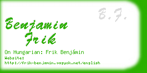 benjamin frik business card